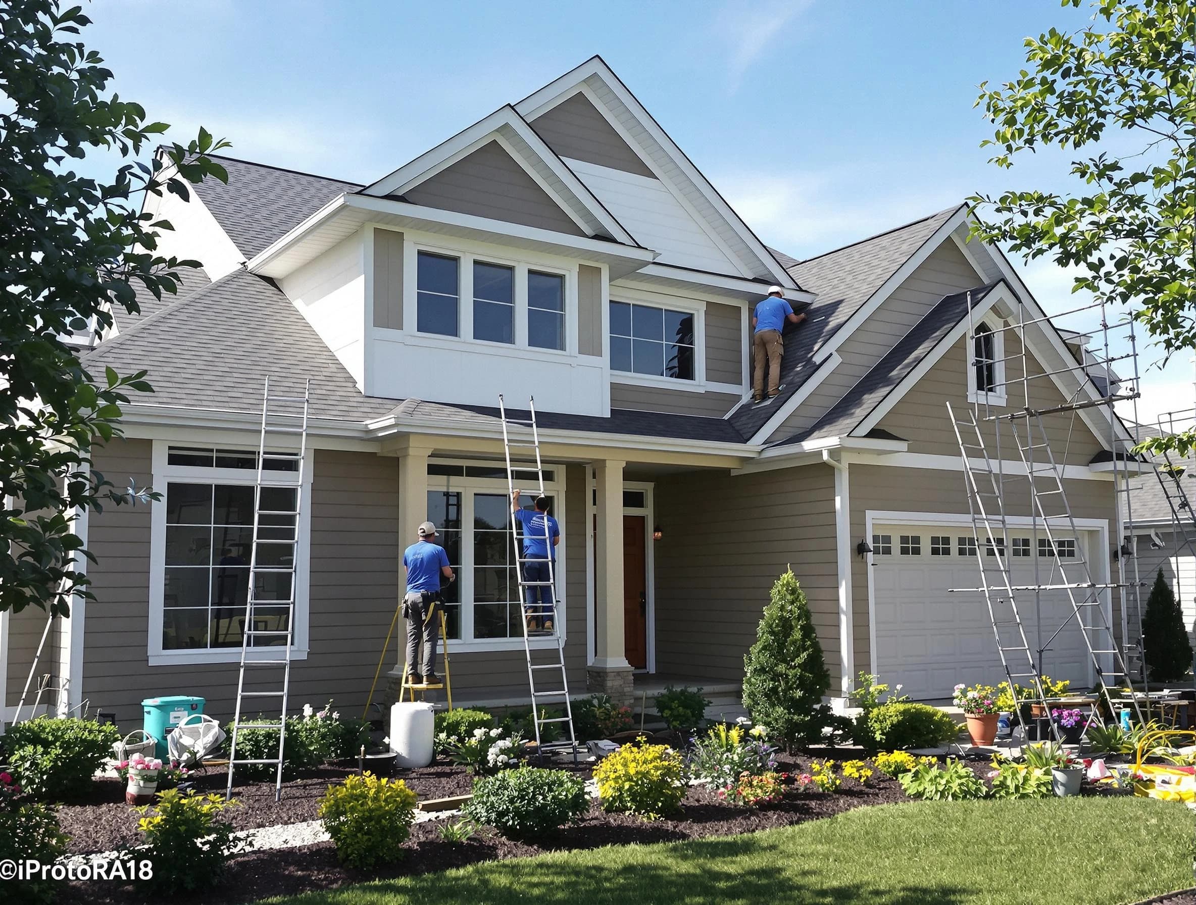 Detailed exterior painting by Solon House Painters in Solon